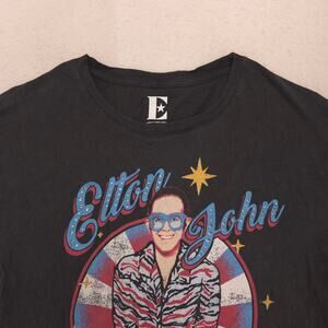 Elton John Band Crew Neck Graphic Short Sleeve T Shirt Mens Size Medium M Black